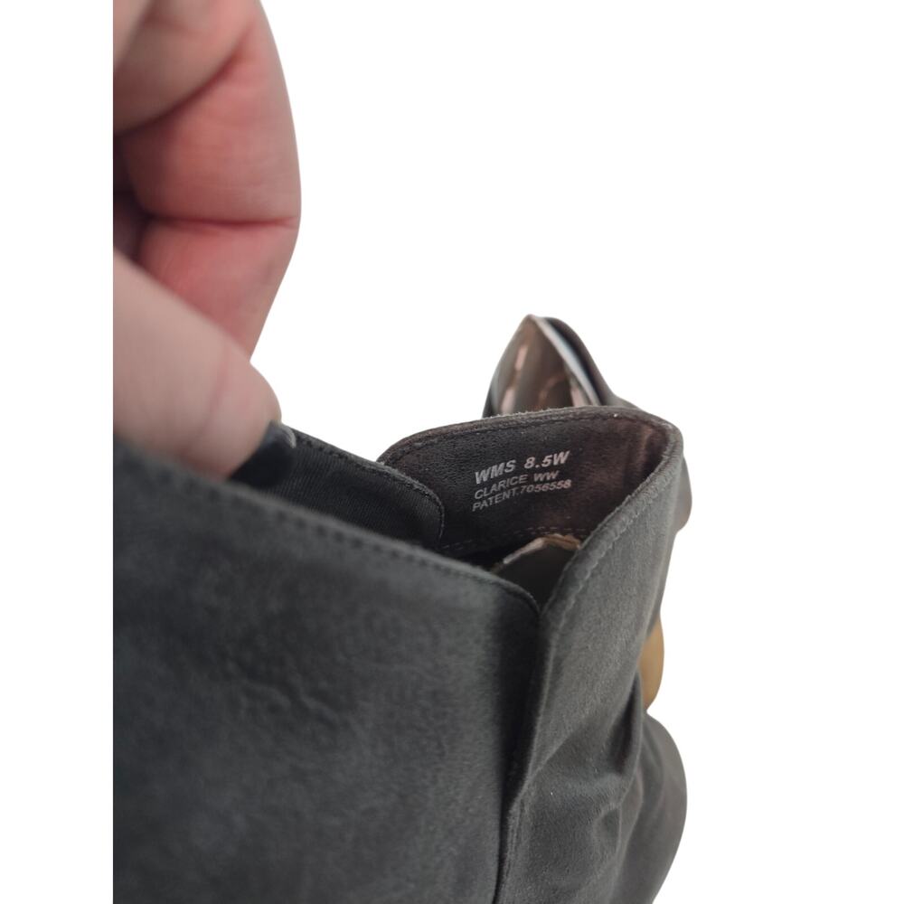 Gray Report Scrunched Booties With Chunky Stacked… - image 5